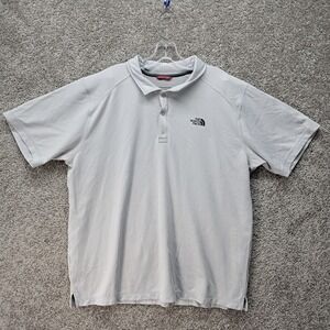 The North Face Mens Gray Short Sleeve Polo Shirt Performance Active Golf Hiking